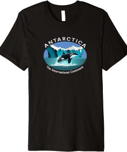 Antarctica Orca Whale Iceberg Cool Antarctic Souvenir Premium T-Shirt