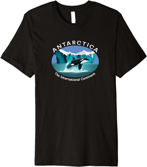 Antarctica Orca Whale Iceberg Cool Antarctic Souvenir Premium T-Shirt