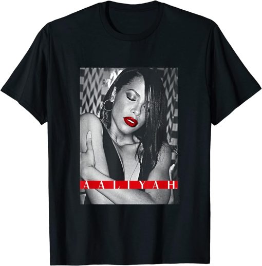 Red Lips with Red Type Block T-Shirt