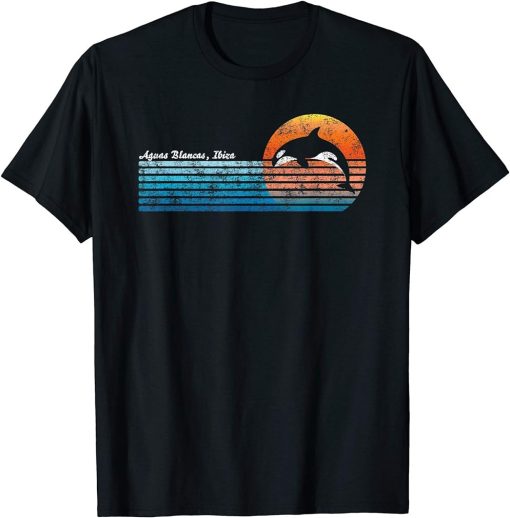 Vintage Aguas Blancas, Ibiza Retro 80s Orca Sunset T-Shirt