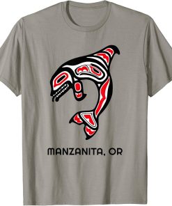 Manzanita, Oregon Native American Orca Killer Whales Gift T-Shirt
